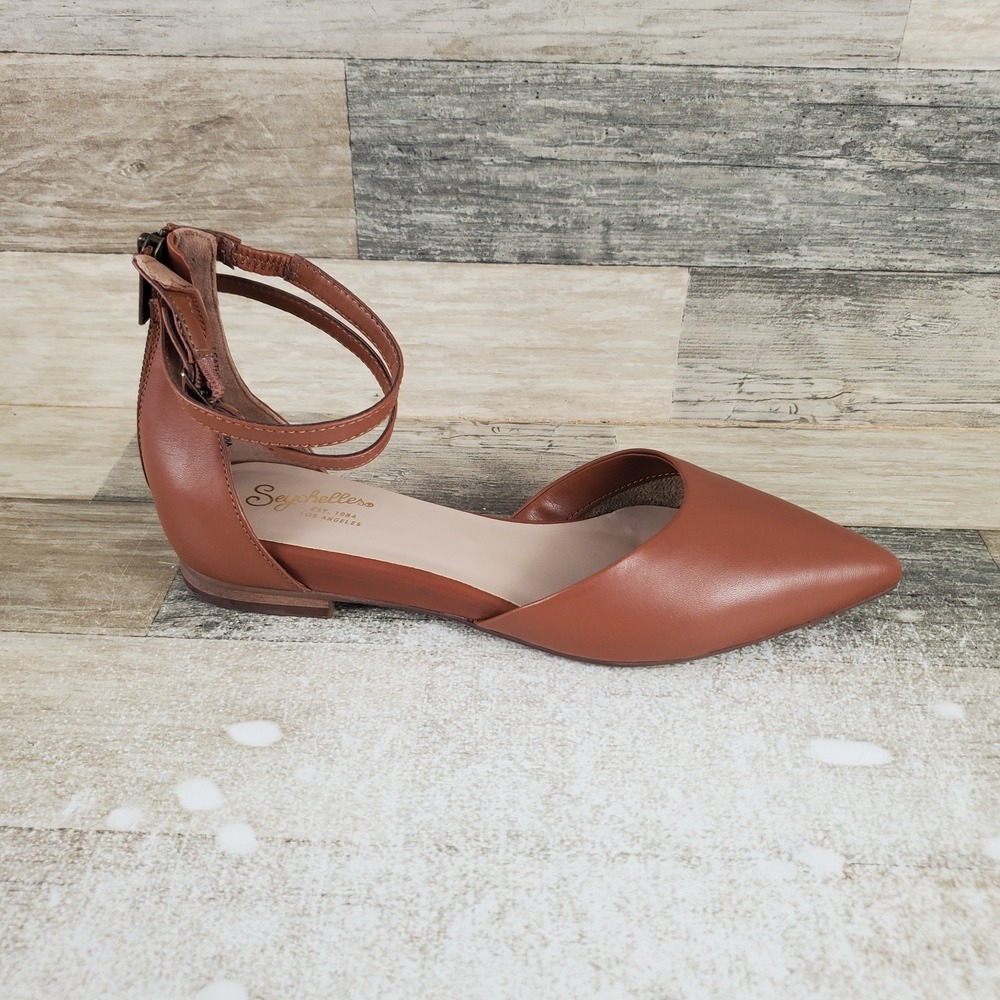Seychelles What A Girl Wants Womens Mary Jane Flat Sz 9 Brown Buckle Ankle Strap